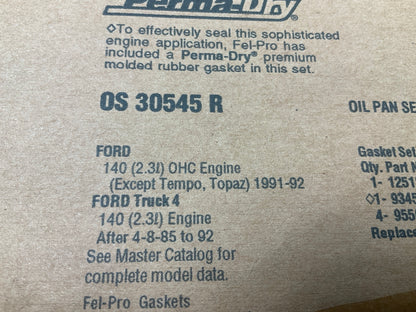 Fel-Pro OS30545R Engine Oil Pan Gasket Set 1985-92 Ranger 91-92 Mustang 2.3L I4