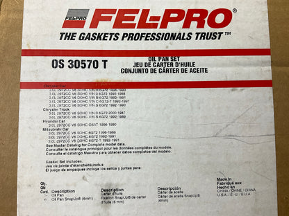 Fel-Pro OS30570T Engine Oil Pan Gasket For 1987-00 Chrysler 3.0L V6