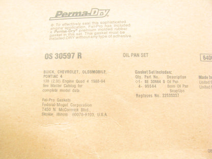 Fel-Pro OS30597R Engine Oil Pan Gasket Set 1987-94 Olds Pontiac Buick 2.3L QUAD4