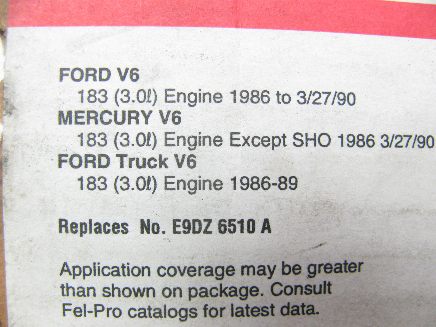 Fel-pro OS30610R Engine Oil Pan Gasket 1986-1990 Ford Mercury 3.0L V6