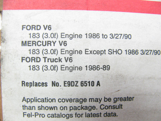 Fel-pro OS30610R Engine Oil Pan Gasket 1986-1990 Ford Mercury 3.0L V6