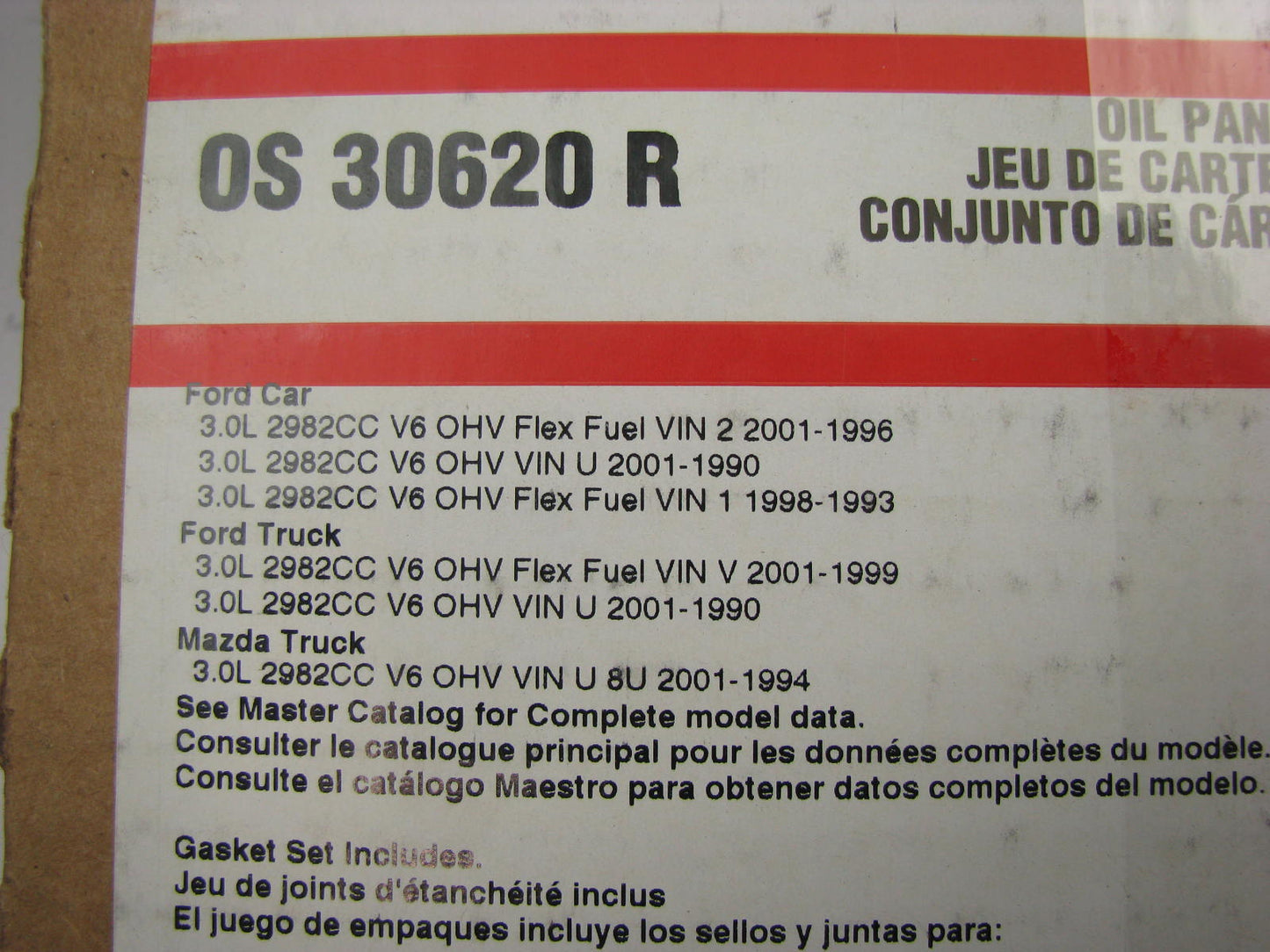 Fel-Pro OS30620R Engine Oil Pan Gasket Set 1990-01 Ford Mercury 3.0L OHV V6