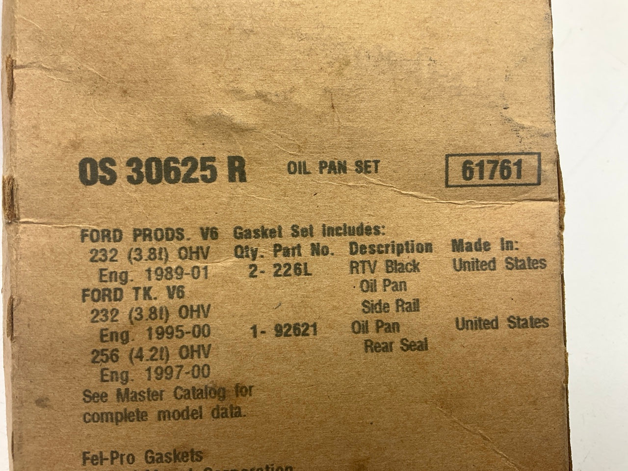 Fel-Pro OS30625R Engine Oil Pan Gasket Set 1982-00 Ford 3.8L 4.2L V6