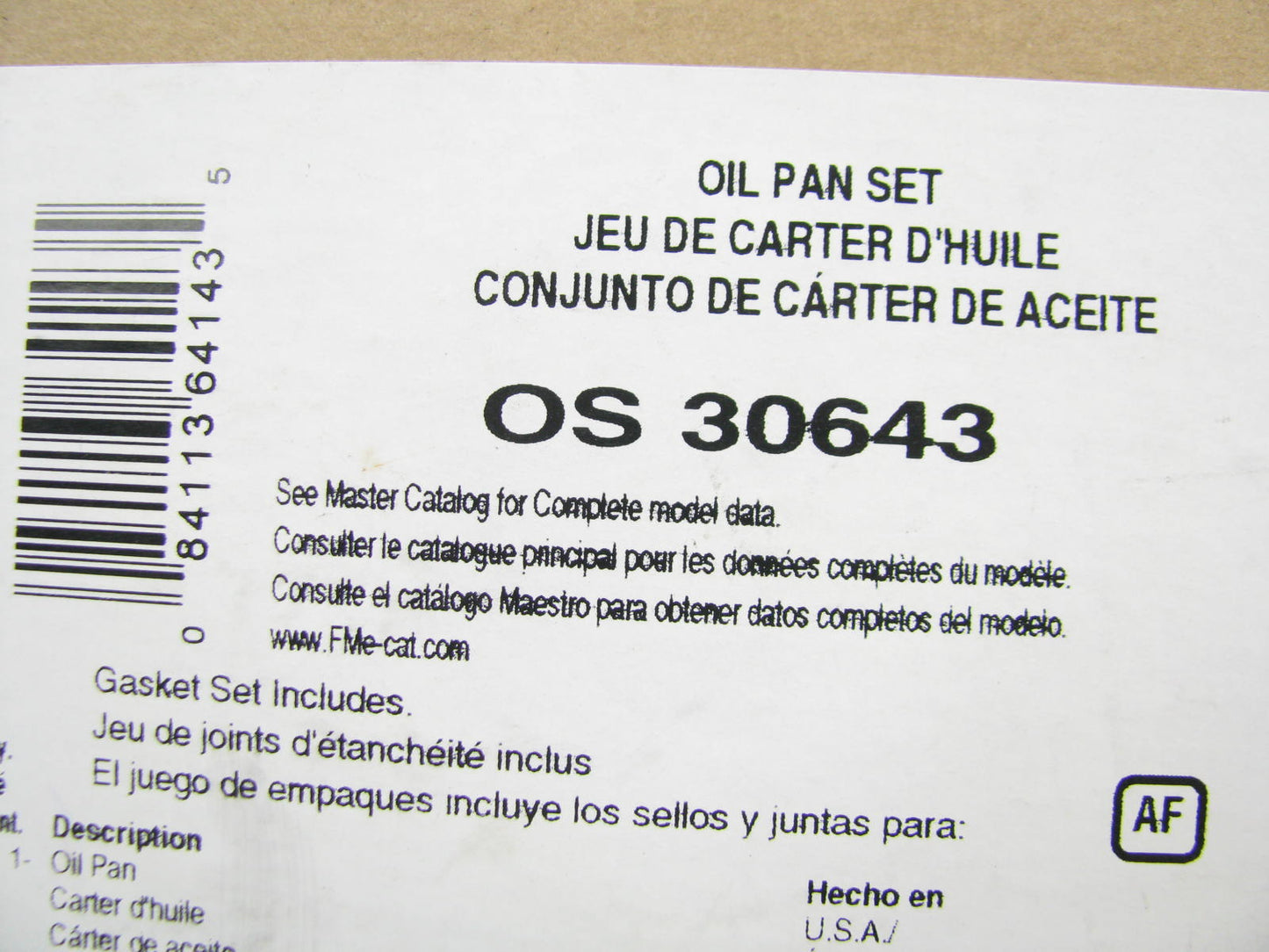 Fel-pro OS30643 Engine Oil Pan Gasket - 1979-1985 Mazda RX-7 FB 1.1L R2