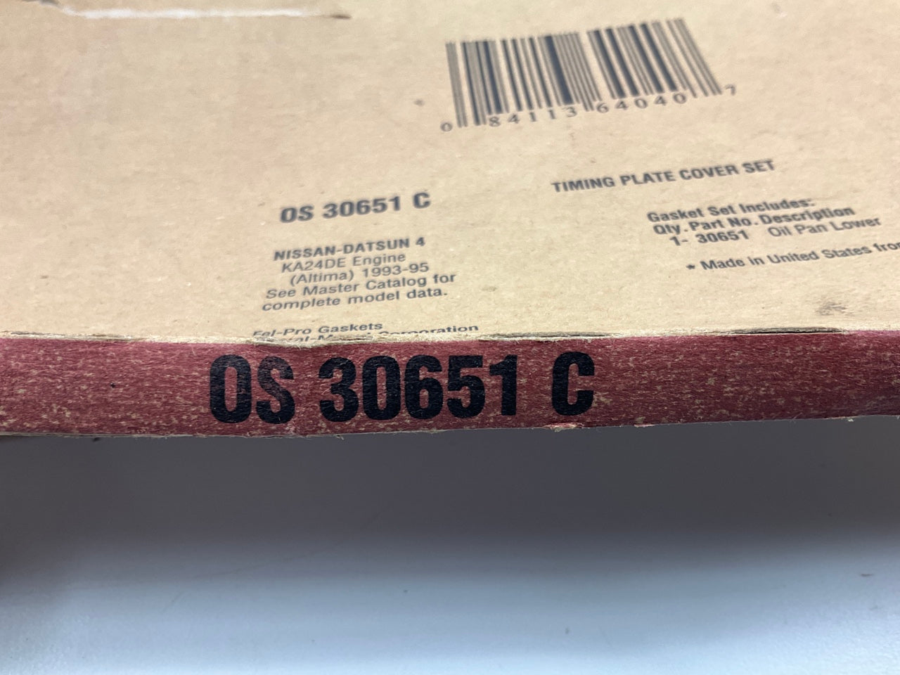 Fel-Pro OS30651C LOWER Oil Pan Gasket For 1993-01 Nissan Altima 2.4L I4 DOHC