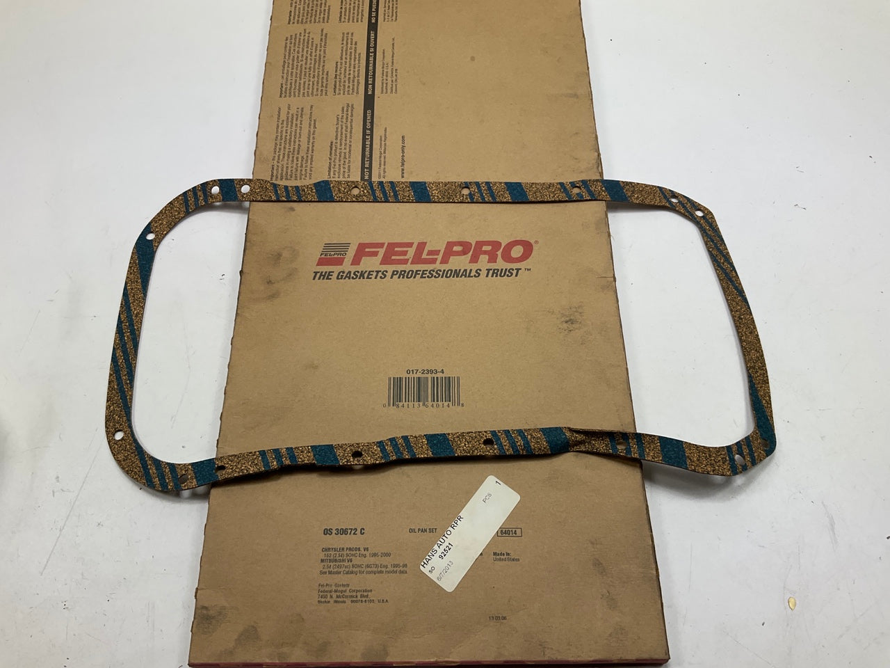 Fel-pro OS30672C Engine Oil Pan Gasket For 1995-2000 Chrysler Cirrus 2.5L V6