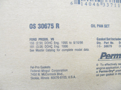 Fel-pro OS30675R Engine Oil Pan Gasket For 1995-2000 Ford 2.5L 3.0L V6