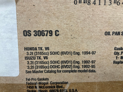 Fel-Pro OS30679C Engine Oil Pan Gasket 1992-97 Isuzu, Acura, Honda 3.2L V6