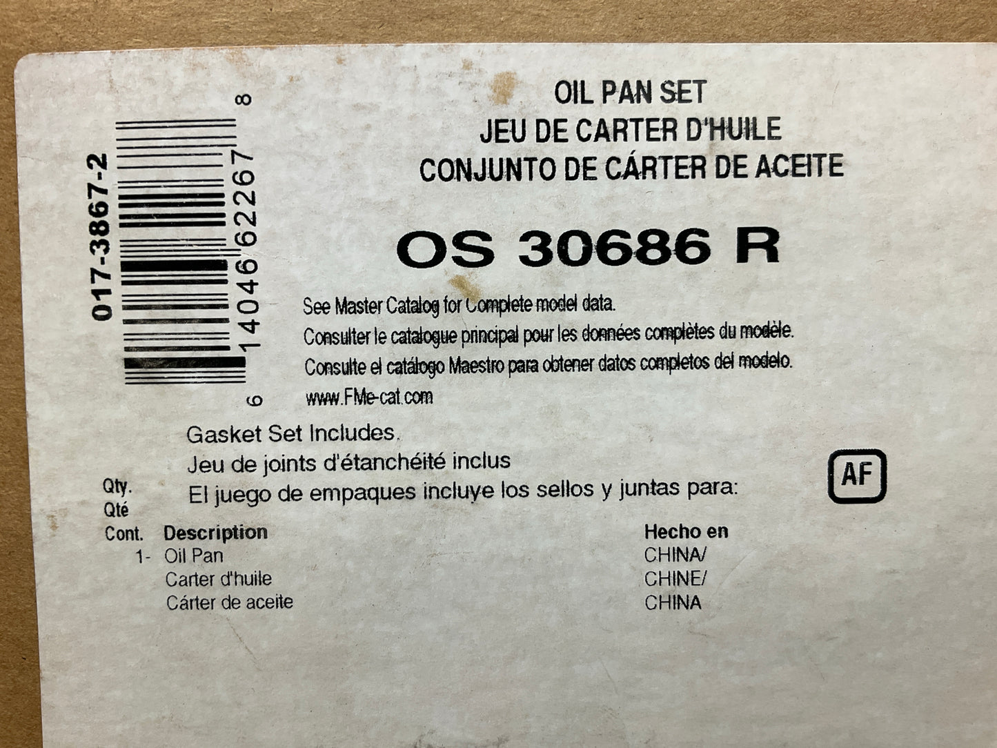 Fel-pro OS30686R Engine Oil Pan Gasket 1998-2003 Ford Escort 2.0L