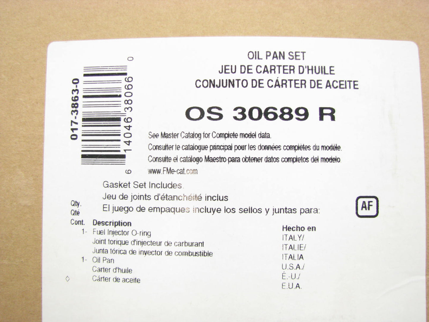 Fel-pro OS30689R Engine Oil Pan Gasket For 1998-2009 Chrysler 2.7L V6