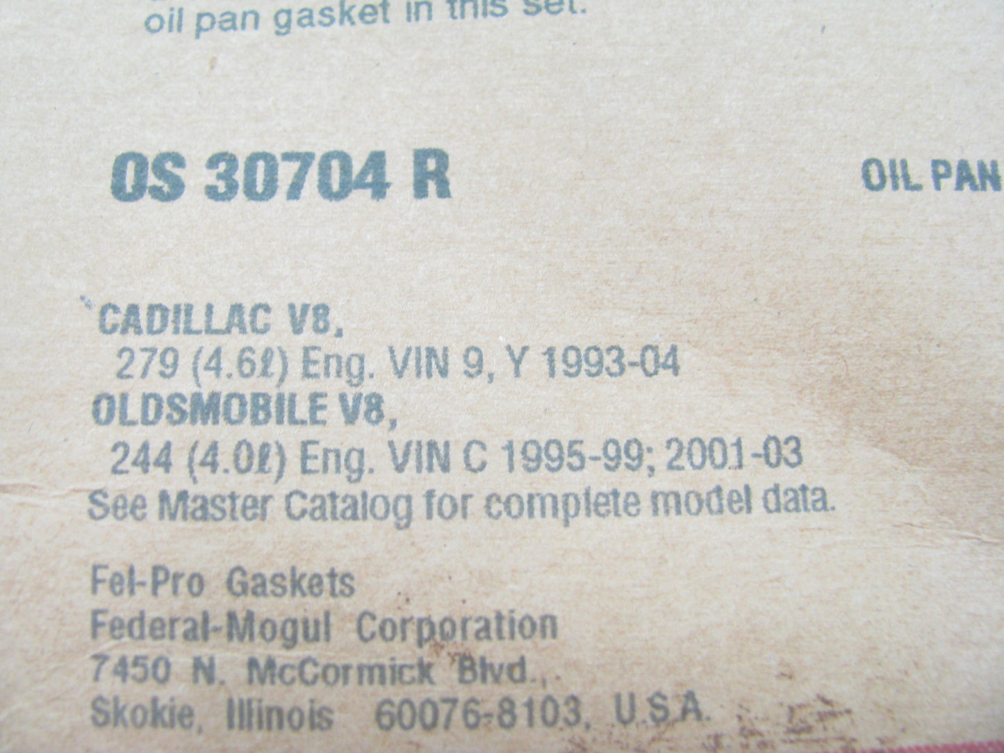 Fel-Pro OS30704R Engine Oil Pan Gasket 1993-11 Cadillac Buick 4.0L 4.6L V8 DOHC