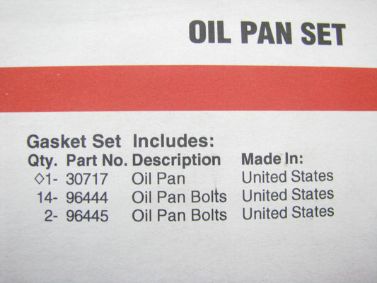 Fel-pro OS30717R Engine Oil Pan Gasket For 1990-01 Ford Mazda Mercury 3.0L V6