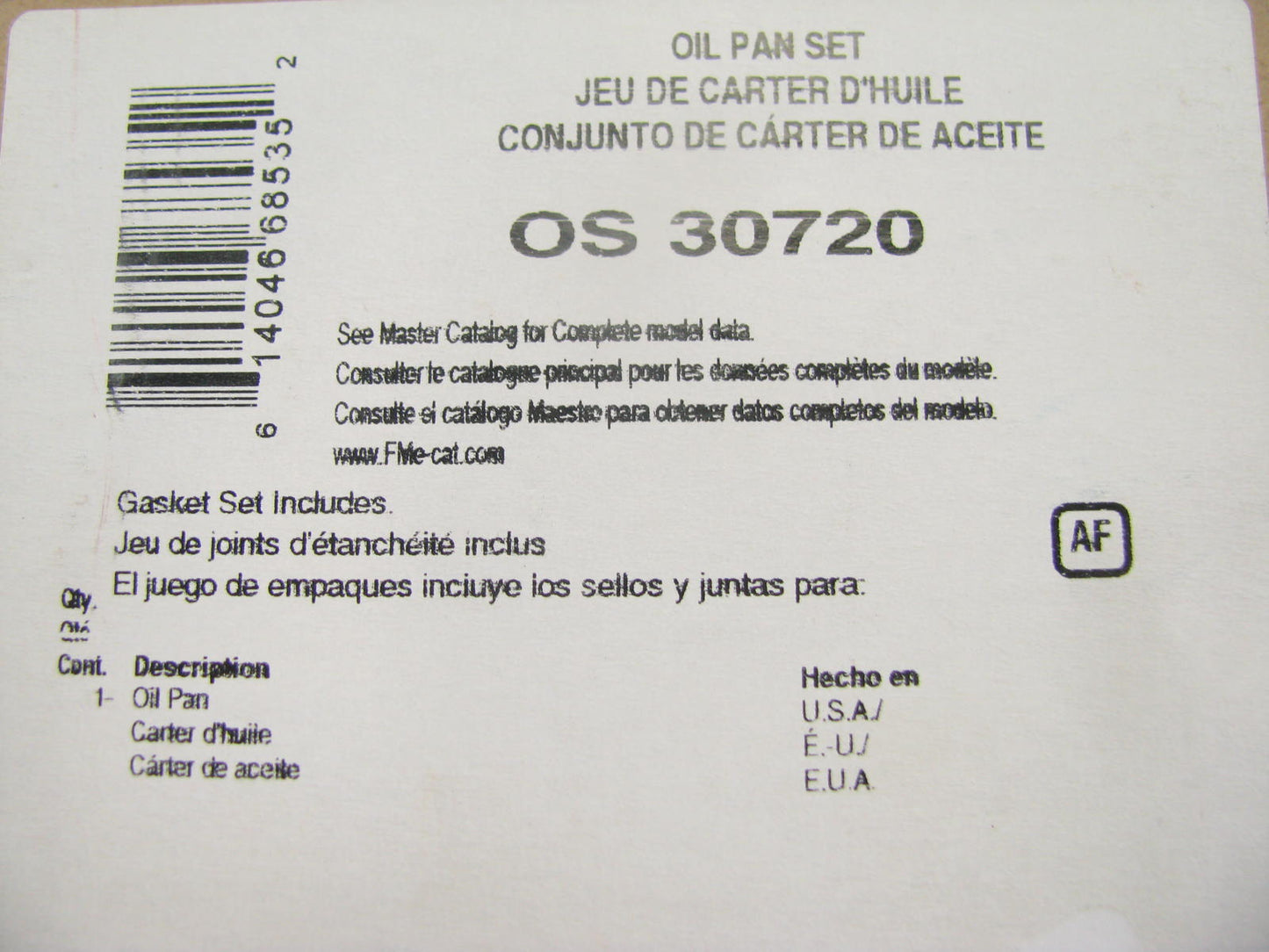 Fel-pro OS30720 Engine Oil Pan Gasket 1997-2002 Mitsubishi 1.5L L4