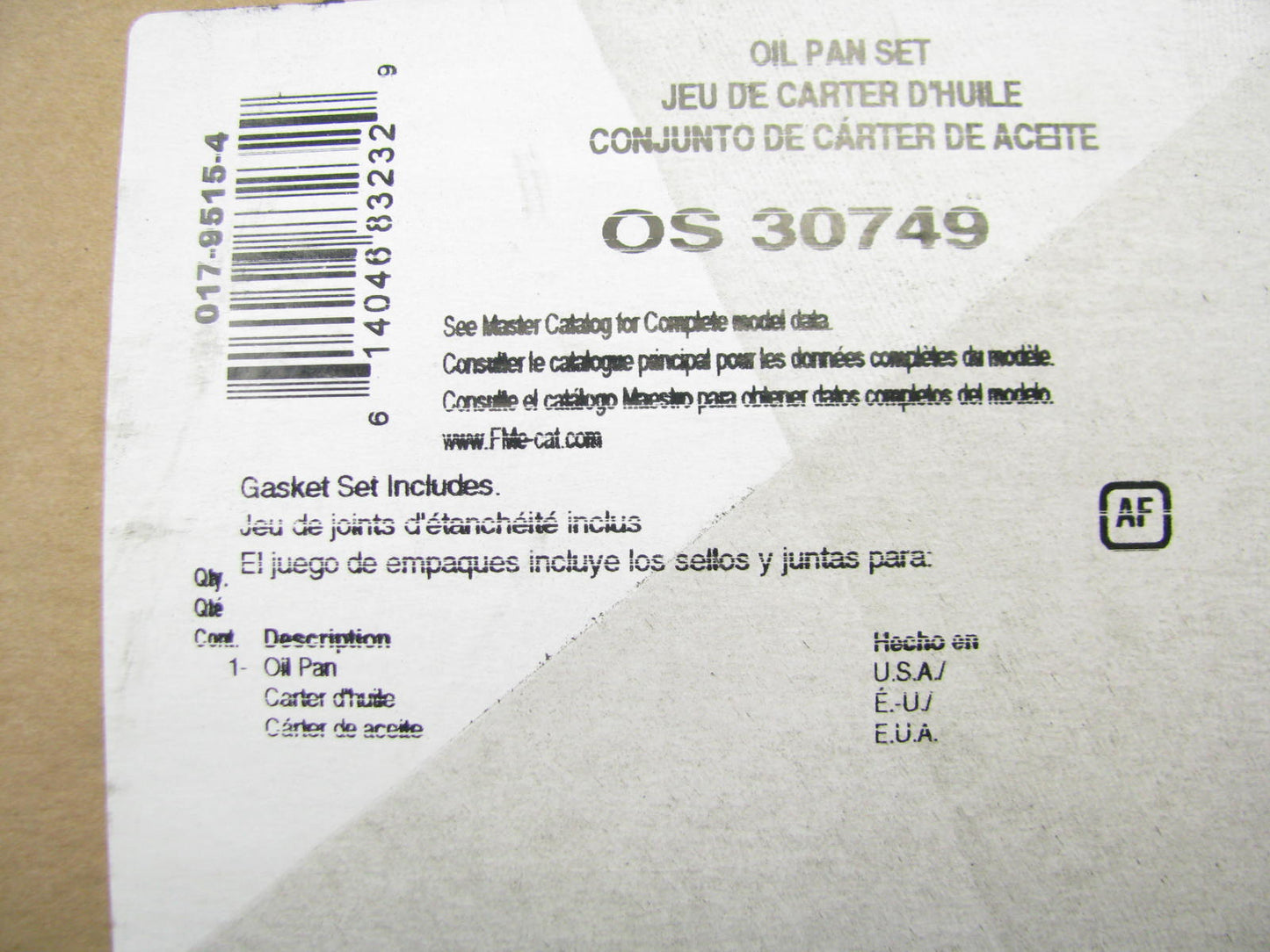 Fel-pro OS30749 Engine Oil Pan Gasket For 01-10 Lexus 4.3L V8