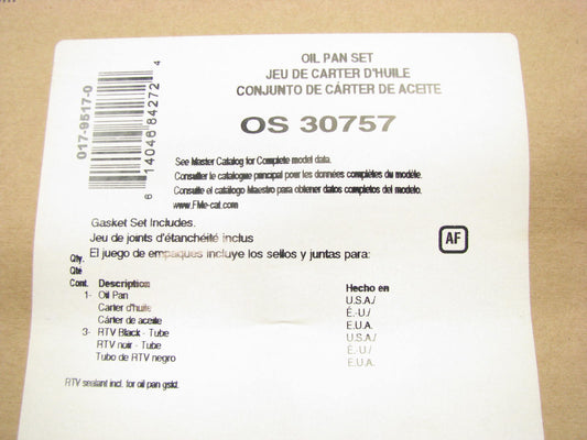 Fel-Pro OS30757 Engine Oil Pan Gasket 2002-07 Mitsubishi Lancer 2.0L I4 SOHC