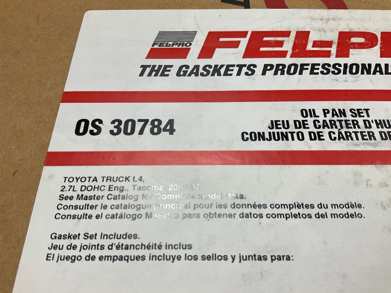 Fel-pro OS30784 Engine Oil Pan Gasket For 2005-2013 Toyota 2.7L L4 DOHC