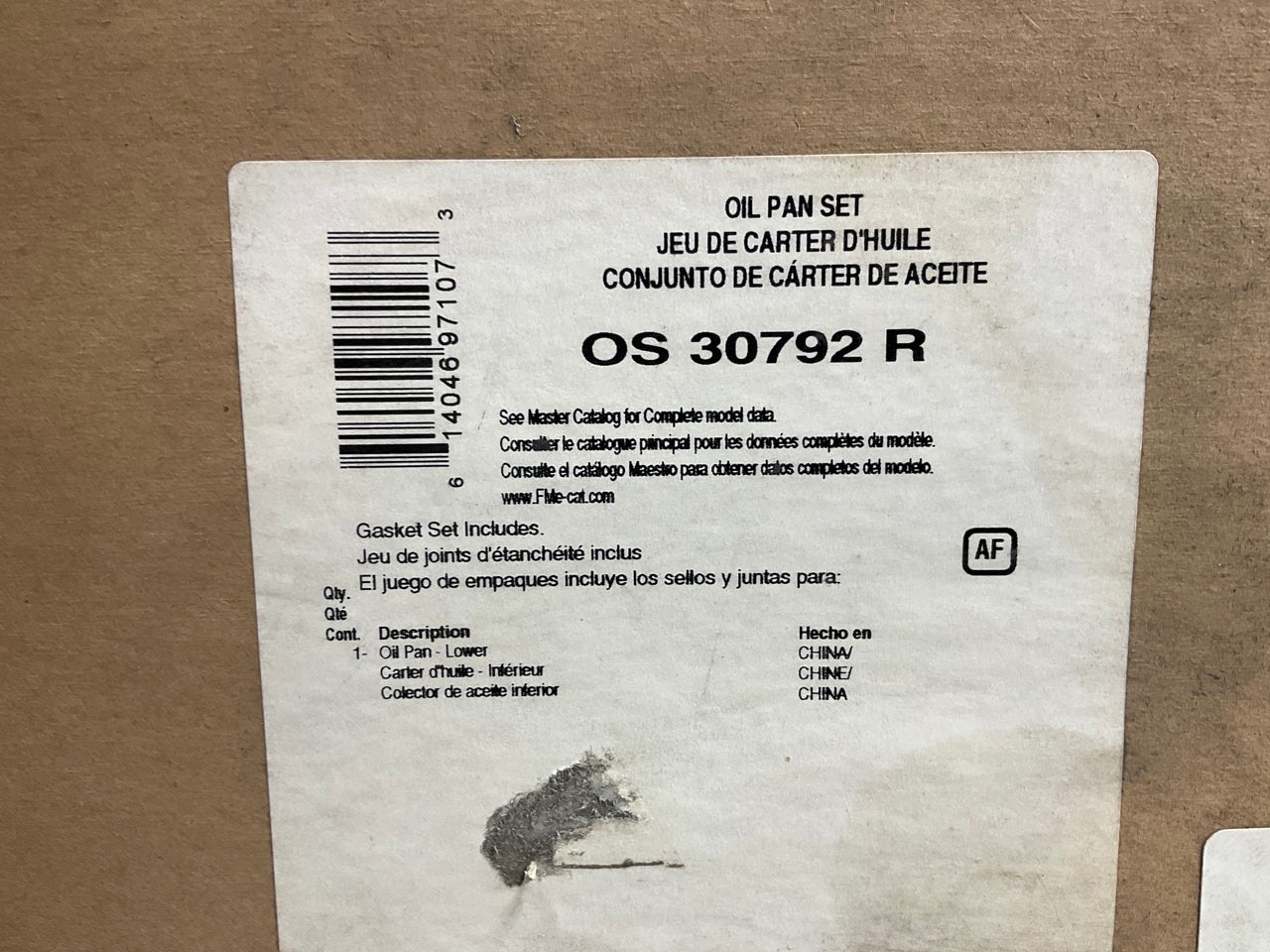 Fel-pro OS30792R Engine Oil Pan Lower Gasket 1998-03 Isuzu Amigo Rodeo 2.2L