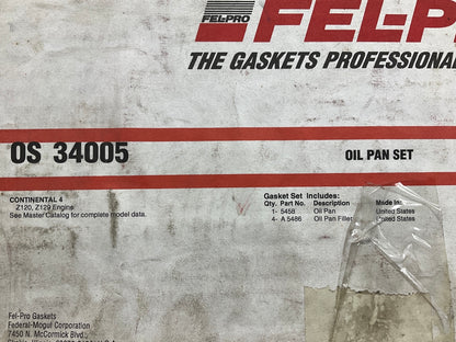 Fel-pro OS34005 Engine Oil Pan Gasket Set For Continental Z120 Z129 120 129