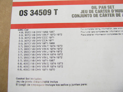 Fel-pro OS34509T Engine Oil Pan Gasket 1965-1974 SBC 283 307 327 350 400 V8