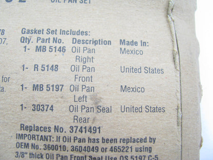 Fel-Pro OS5197C-2 Engine Oil Pan Gasket Set