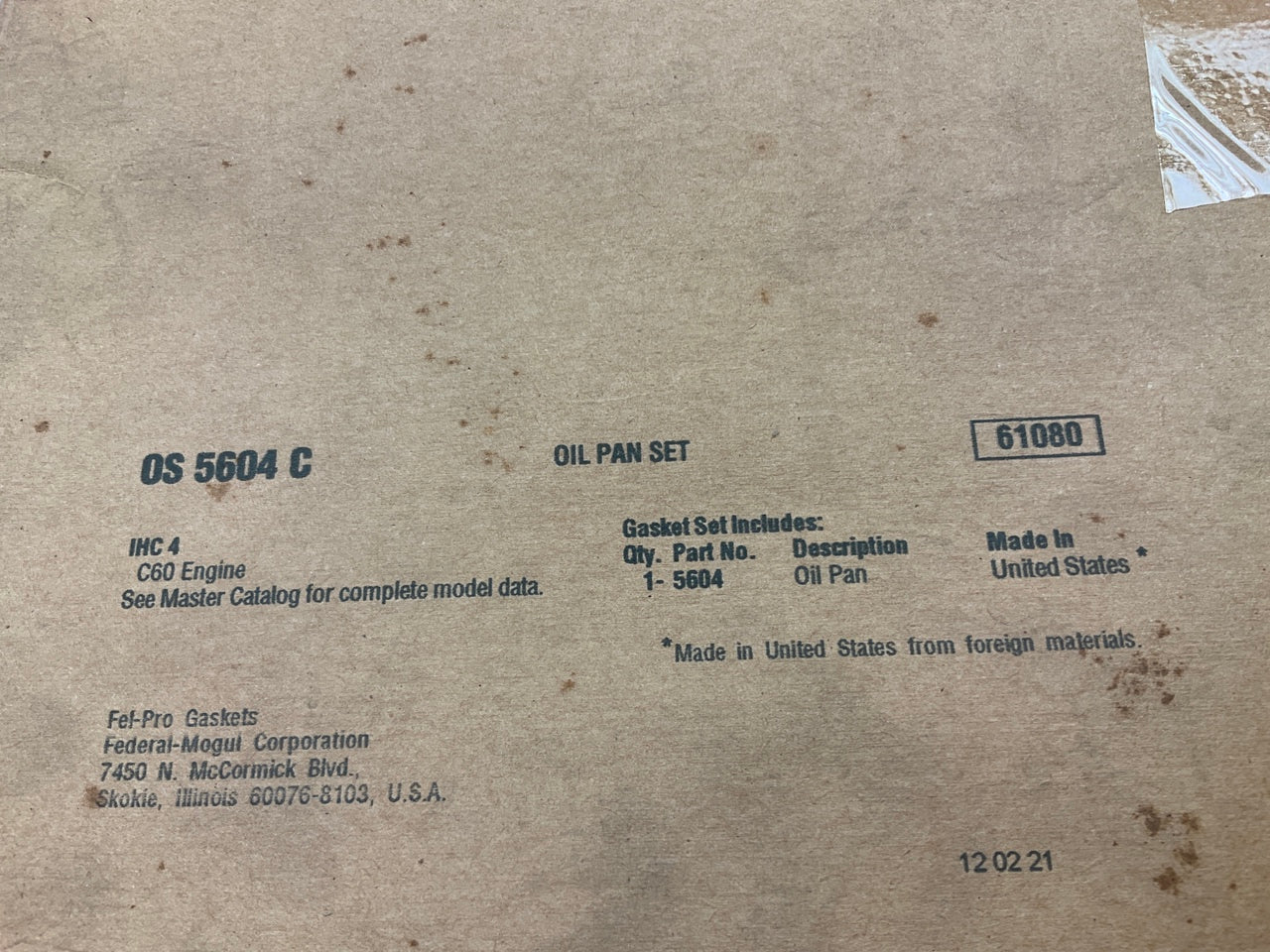 Fel-pro OS5604C Engine Oil Pan Gasket - International IHC C60
