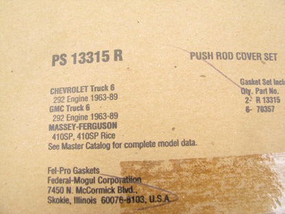 FEL-PRO PS13315R Engine Valve Cover Push Rod Gasket Set - 63-89 Chevy GMC 292 I6