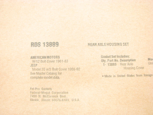 Fel-pro RDS13889 Differential Carrier Gasket