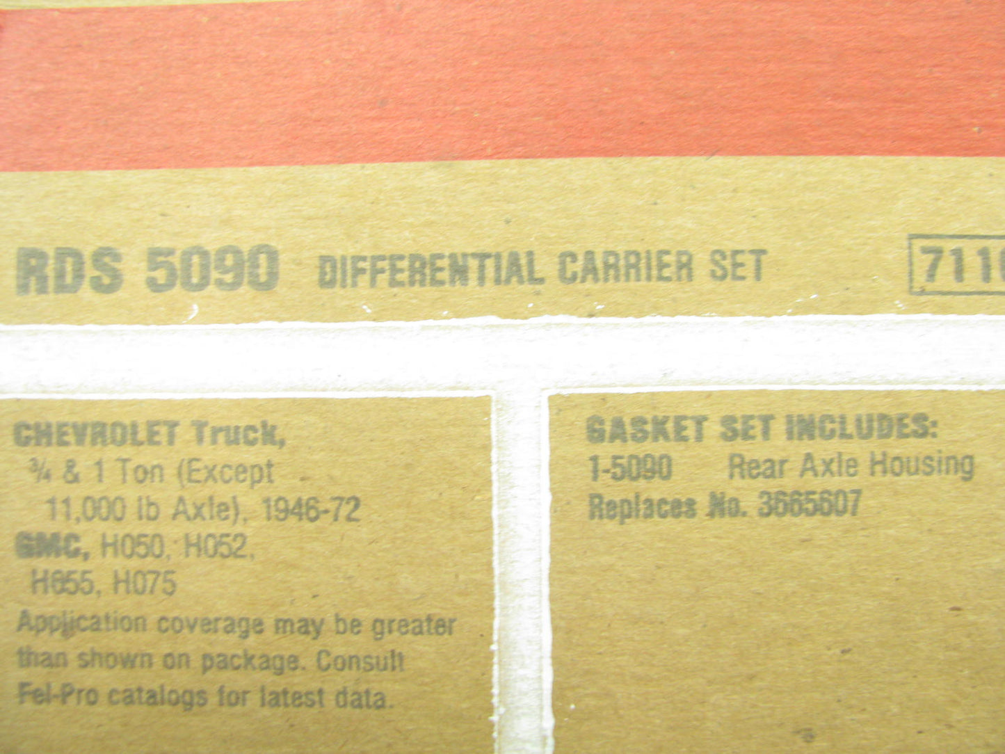 Fel-pro RDS5090 REAR Differential Cover Gasket - 1942-1972 GMC 10 Bolt H052 H072