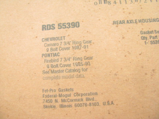 FEL-PRO RDS55390 Rear Differential Cover Gasket 85-91 Pontiac Chevy 9 Bolt Holes