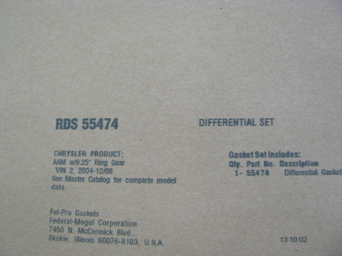 Fel-Pro RDS55474 FRONT Axle Differential Cover Gasket For 2003-14 RAM - AAM 9.25