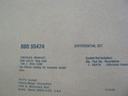 Fel-Pro RDS55474 FRONT Axle Differential Cover Gasket For 2003-14 RAM - AAM 9.25
