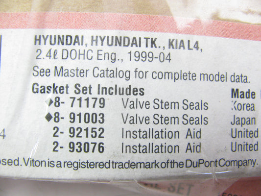 Fel-pro SS71179 Engine Valve Stem Seal Set For 1999-2006 Hyundai 2.0L 2.4L