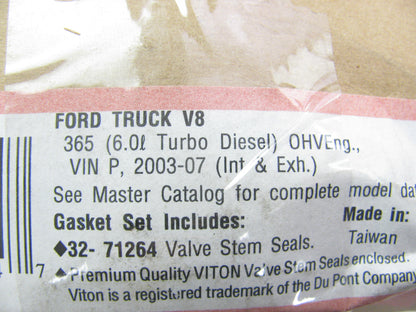 Fel-pro SS71264 Valve Stem Seal Set For 2003-2010 Ford 6.0L 6.4L-V8 Diesel