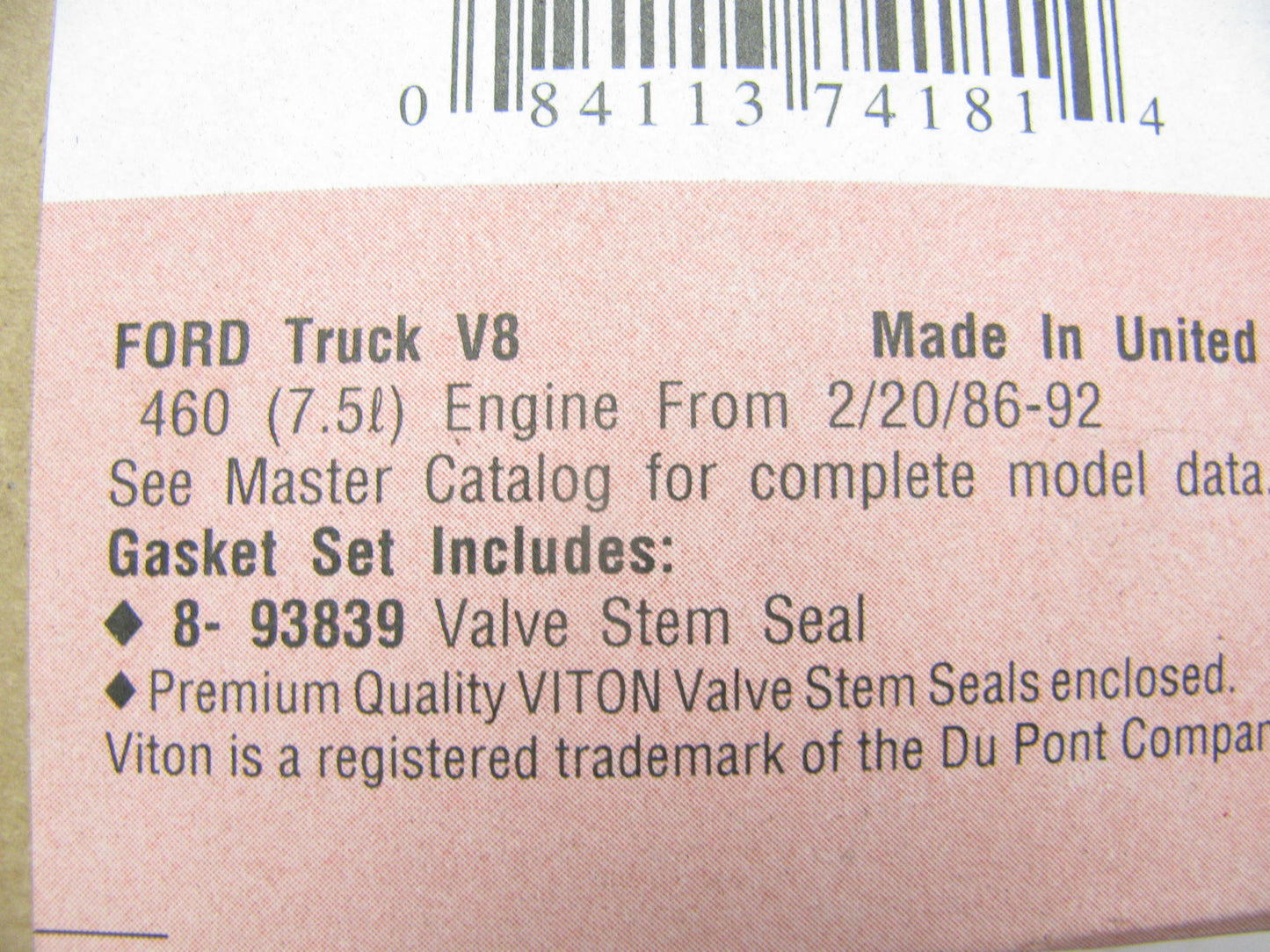 Fel-pro SS72687 Intake Valve Stem Seal Set - 1986-1992 Ford 460 7.5L BBF V8