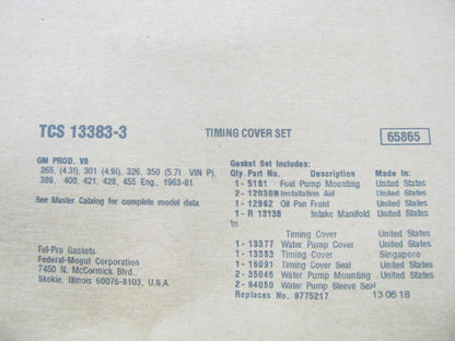 Fel-pro TCS13383-3 Engine Timing Cover Gasket Set