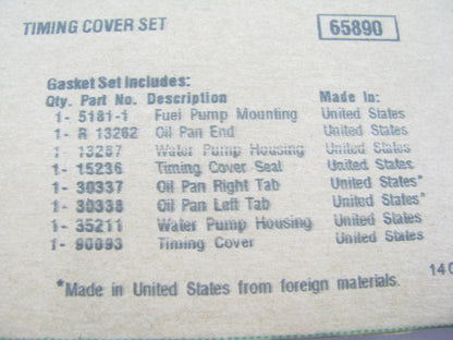 Fel-Pro TCS45008 Timing Cover Gasket Set 1965-1978 Ford Mercury 260 289 302 351