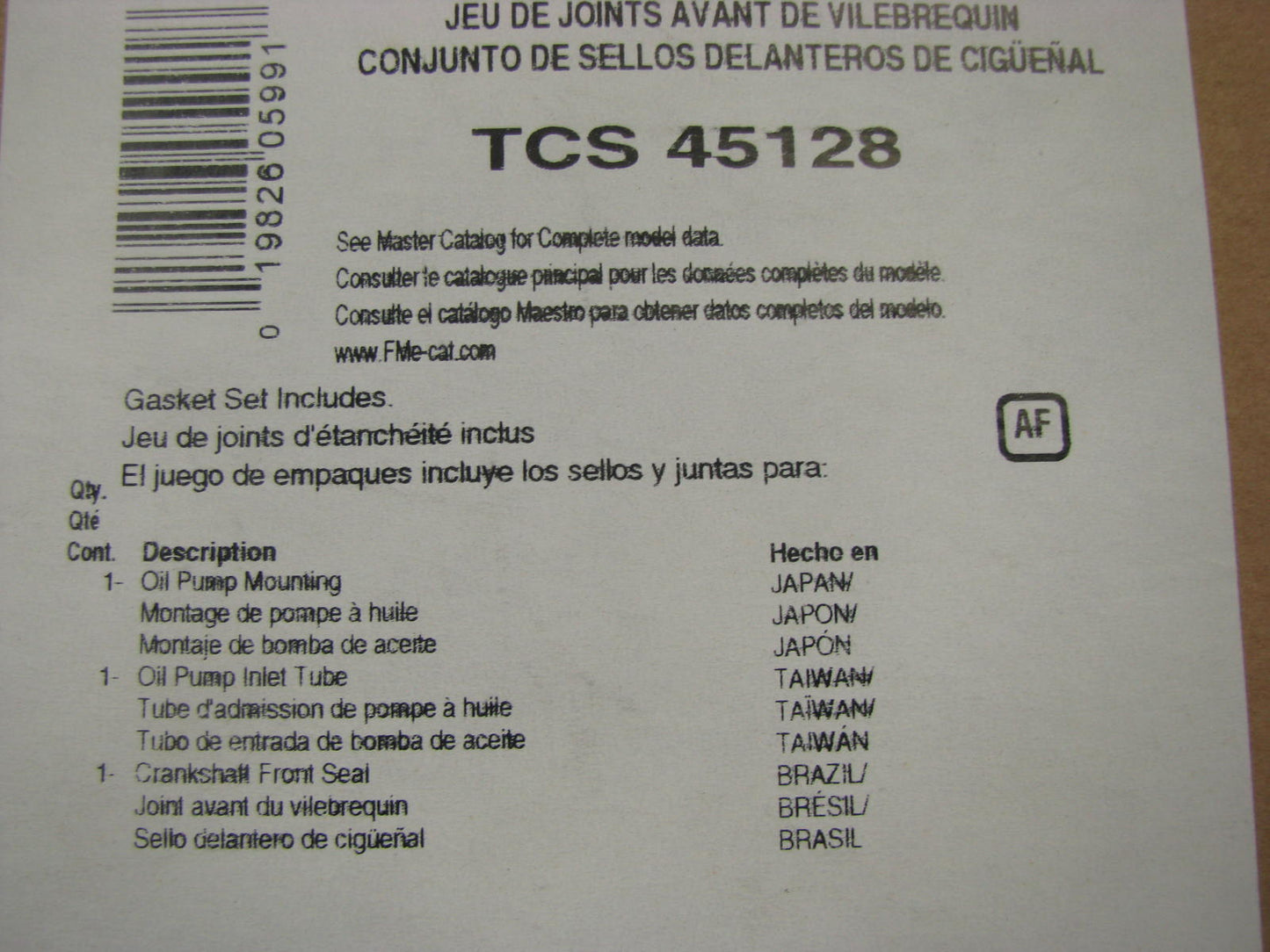 Fel-pro TCS45128 Timing Cover Gasket Set For 1998-2003 Isuzu 2.2L-L4