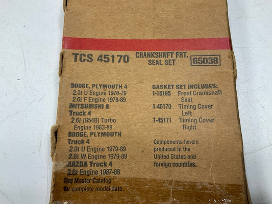 Fel-Pro TCS45170 FRONT Crankshaft Seal Kit For 76-89 Dodge Mitsubishi 2.0L 2.6L