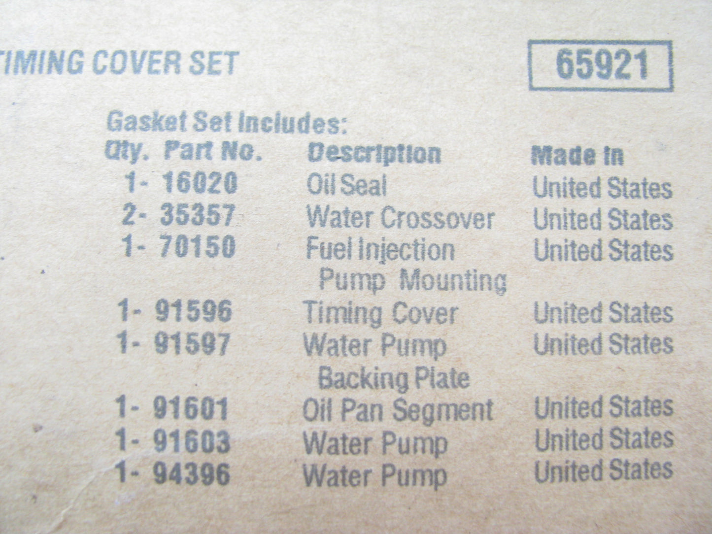 FEL-PRO TCS45554 Timing Cover Gasket Set For 1982-2002 Chevy 6.2L 6.5L DIESEL V8
