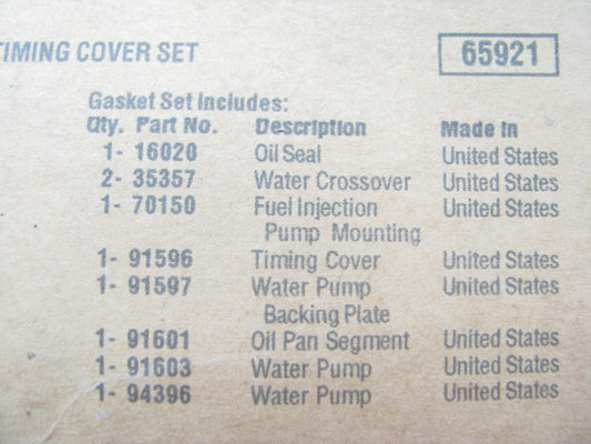 FEL-PRO TCS45554 Timing Cover Gasket Set For 1982-2002 Chevy 6.2L 6.5L DIESEL V8