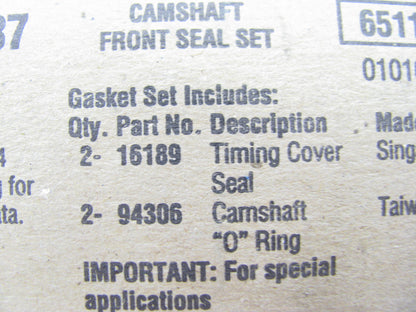 FEL-PRO TCS45687 Engine Camshaft Front Seal Set For 1985-1994 Subaru 1.8L H4