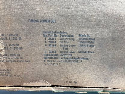 Fel-pro TCS45695 Timing Cover Gasket Set 1985-1988 GM 3.0L 3.8L V6 OHV