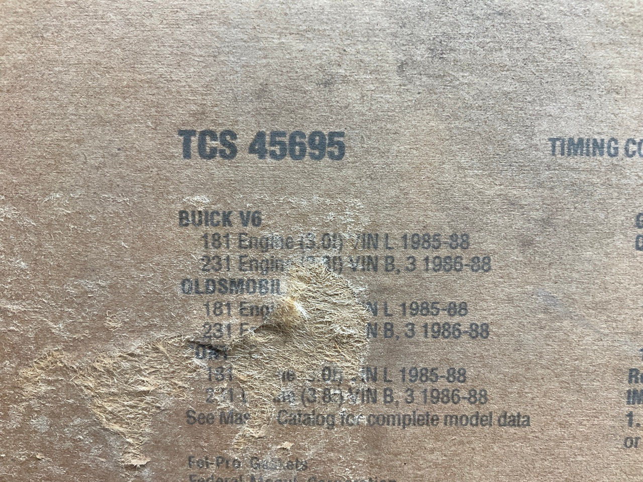 Fel-pro TCS45695 Timing Cover Gasket Set 1985-1988 GM 3.0L 3.8L V6 OHV