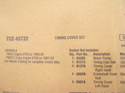 Fel-pro TCS45732 Timing Cover Gasket Set for 1986-1992 Toyota 3.0L 6 Cylinder