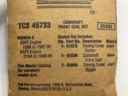 Fel-pro TCS45733 Front Camshaft Seal Set 1987-91 Toyota Camry Celica 2.0L