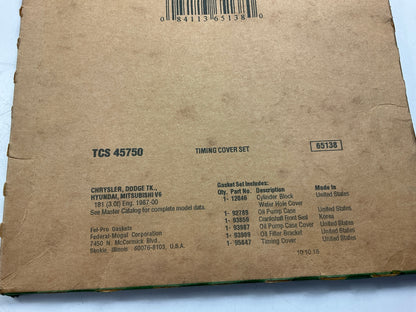 Fel-pro TCS45750 Engine Timing Cover Gasket Set For 1987-2000 Dodge 3.0L V6 SOHC