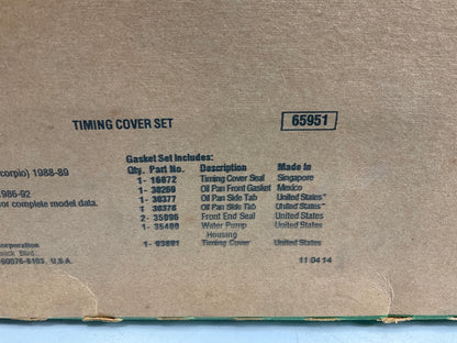 Fel-pro TCS45791 Engine Timing Cover Gasket Set For 1986-1992 Ford 2.9L-V6