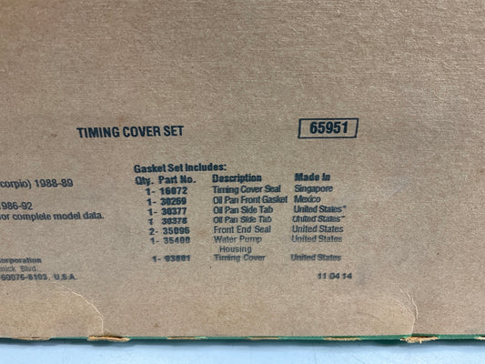 Fel-pro TCS45791 Engine Timing Cover Gasket Set For 1986-1992 Ford 2.9L-V6