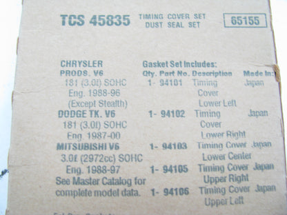 Fel-Pro TCS45835 Engine Timing Cover Dust Seal Set For 1987-00 Chrysler 3.0L V6