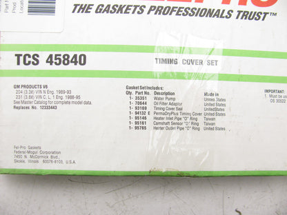 FEL-PRO TCS45840 Timing Cover Gasket Set For 88-95 Buick Oldsmobile 3.3L 3.8L V6